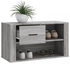szürke sonoma színű szerelt fa cipősszekrény 80x35x45 cm