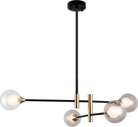ITALUX PND-9148-4 MARINO Glamour Csillár Fekete, Sárgaréz, Átlátszó G9 IP20
