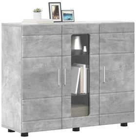 Széf polcokkal ajtóval Beton szürke 55.5 x 29 x 100 cm Faanyag