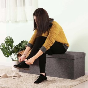 Taburett csukható fedéllel OTTOMAN 110x38 cm, sötétszürke