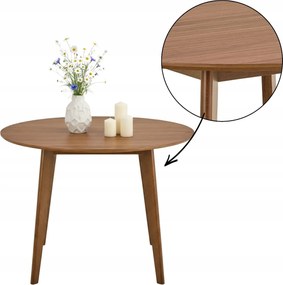 Étkezőasztal Konyha Nappali kerek 4 személyes asztal 105 cm dió furnér