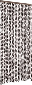 vidaXL barna és fehér zsenília rovarfüggöny 90 x 220 cm
