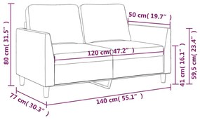 2 személyes krémszínű műbőr kanapé 120 cm