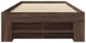 barna tölgy színű szerelt fa ágykeret matrac nélkül 90x200 cm