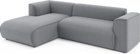 Világosszürke sarokkanapé (bal oldali-heverő résszel) Merid – Ropez