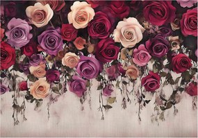 Fotótapéta Virágok a flizelinen Gyönyörű Színes Rózsák fotótapéta ragasztó