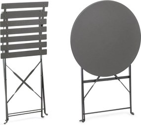 Antracitszürke acél kétszemélyes kerti étkezőgarnitúra Austin – Bizzotto