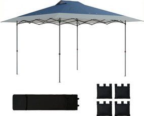 Outsunny kb. 3,95×3,95 m vízálló, hidegálló pop-up pavilon – egygombos zár, UPF50+, állítható magasság, összecsukható party sátor kertbe | Aosom