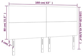 sötétzöld bársony LED-es fejtámla 160x5x118/128 cm
