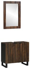 Fürdőszoba bútor szett polcokkal 2 pcs Dióbarna 62 x 33 x 58 cm