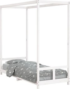 vidaXL fehér tömör fenyőfa gyerekágykeret 80 x 200 cm