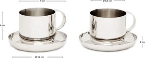 Ezüstszínű rozsdamentes acél csésze szett 2 db-os Nirela – Kave Home