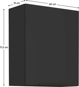 Felső szekrény, fekete, SIBER 60 G-72 1F