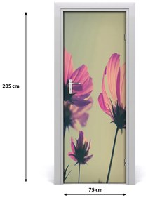 Ajtómatrica rózsaszín virágok 85x205 cm
