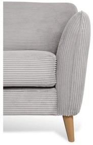 Világosszürke kordbársony sarokkanapé (bal oldali) Paris – Scandic