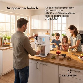 Klarstein Sweet Sundae fagylaltkészítő kompresszor 1,5l rozsdamentes acél fehér