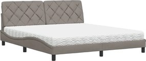 vidaXL ágy matraccal Taupe 180x200 cm szövet