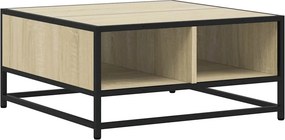 vidaXL sonoma tölgy szerelt fa és fém dohányzóasztal 60,5x60,5x30 cm