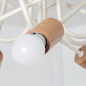 Felületre szerelhető csillár OXFORD 5xE27/15W/230V fenyő/krémszínű