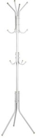 Stabil erős Fém Praktikus mobil ruhafogas, 175 cm magas, 32 mm, csővastagság, fehér