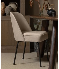 Bézs bársony étkezőszék szett 2 db-os Vogue – WOOOD