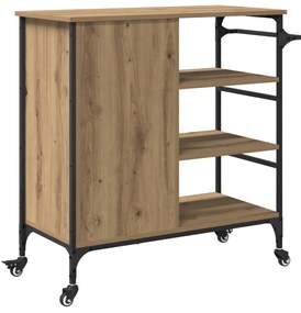 Konyhai Kocsi Tömör Tölgy 87.5x38.5x84.5 cm Szerelt Fa