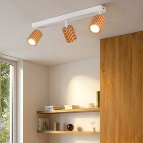 Brilagi - Spotlámpa MODERN WOOD 3xGU10/8W/230V kaucsukfa/fehér