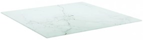fehér edzett üveg asztallap márványdizájnnal 70 x 70 cm 6 mm