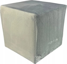 Négyzet alakú puff velvet minky szín világosszürke