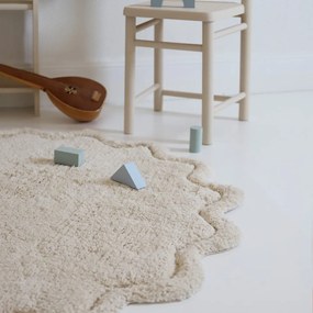 Krémszínű mosható kézi szövésű pamut kerek szőnyeg ø 110 cm Sweet April Ecru – Nattiot