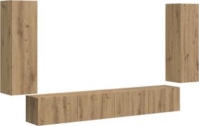 vidaXL TV falit kabinet szett 4 pcs Artisan tölgy Faanyag