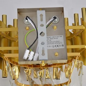 Brilagi - Fali lámpa ECLIPSE 2xE14/10W/230V aranyszínű