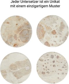 MARBLE márvány poháralátét, bézs Ø10 cm
