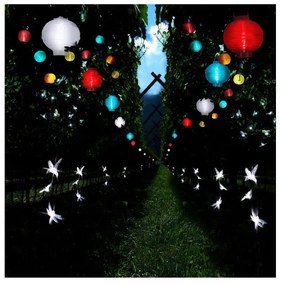 Piros kültéri napelemes LED lampion, ø 30 cm - Star Trading