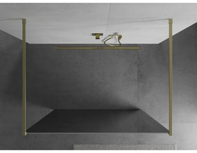 Mexen Kioto, Walk-In zuhany paraván 120 x 200 cm, 8 mm tükörmintás üveg, arany matt profil, 800-120-002-55-50