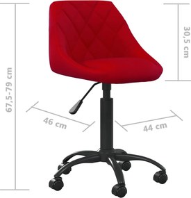 vidaXL bordó bársony irodaszék