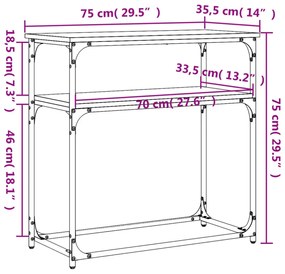 fekete szerelt fa tálalóasztal 75x35,5x75 cm