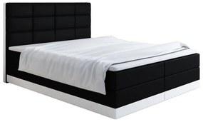 LILLIANA 1 kárpitozott ágy 140x200 - fekete / fehér