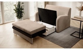 Világosbarna bársony kinyitható kanapé 130 cm Ario – ELTAP