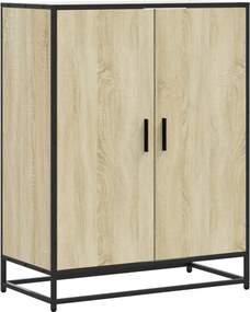 vidaXL sonoma tölgy színű szerelt fa és fém cipőszekrény 75x38x97,5 cm