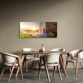 Kép - Seljalandsfoss a barlang mögül (120x50 cm)