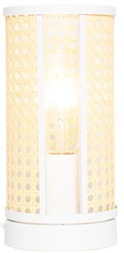 Keleti asztali lámpa fehér rattannal 12 cm - Akira