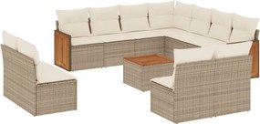 vidaXL 12 részes bézs polyrattan kerti ülőgarnitúra párnákkal