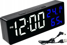 Digitális Falióra Asztali LCD Dátum Hőmérséklet Páratartalom Ébresztőóra