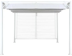 Prémium pergola fehér acél vázzal és poliészter tetővel 296x296x225 cm