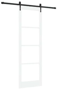 Egyszerű Csúszó Ajtó Fehér 78 x 232 cm Fa és fém