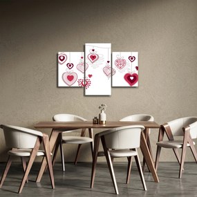 Festett szívek képe (90x60 cm)