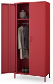 Gardróbszekrény FLAVIO, 800 x 1850 x 450 mm, Modern: piros