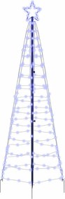 vidaXL LED Karácsonyfák talajráccsal 390 LED-del Kék 250 cm Vas