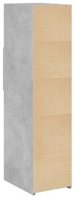 betonszürke szerelt fa magasszekrény 30 x 42,5 x 124 cm